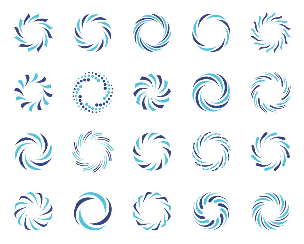 illustrations, cliparts, dessins animés et icônes de ensemble de symboles de tourbillon de spirale - abstract symbol circle variation