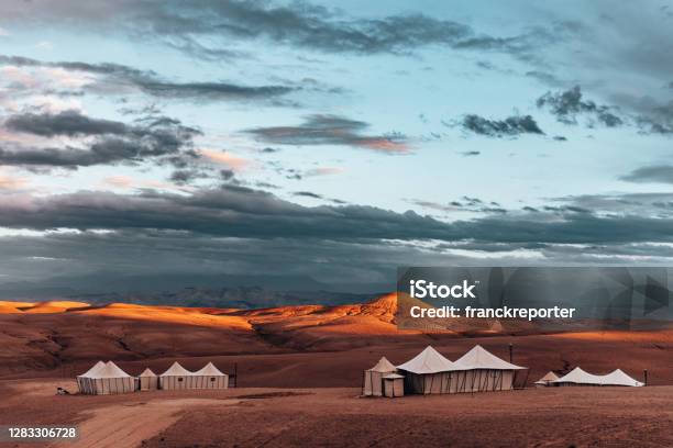 Berber Tent In The Sahara Desert Stock Photo - Download Image Now - Desert Area, Morocco, Tent