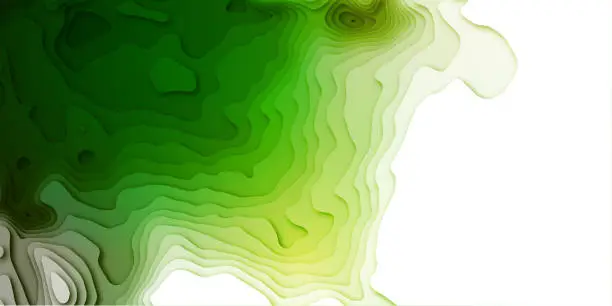 Vector illustration of 3D abstract Green wave background with paper cut shapes. Vector design layout for business presentations