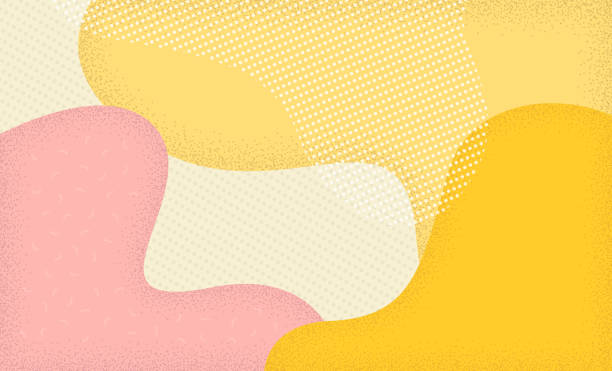 illustrations, cliparts, dessins animés et icônes de fond abstrait dans le modèle de pop art. motif de couleur dans le style memphis des années 80-90. - jaune illustrations