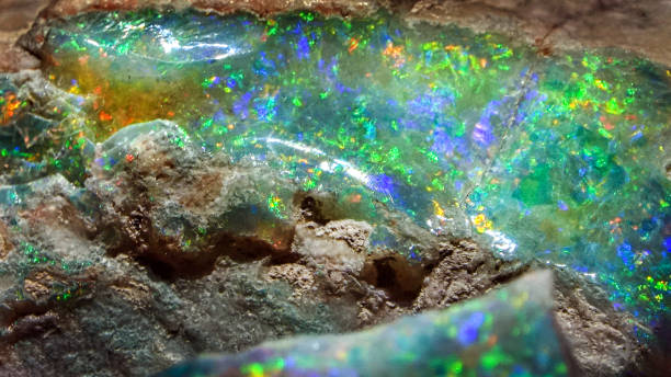 istock Close up of precious multicolor Opal stone 1283314481