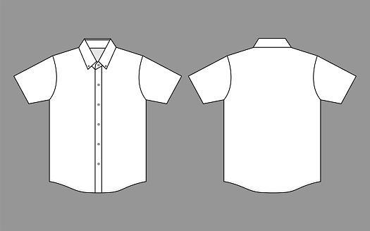 Blank White Short Sleeves Uniform Shirt Vector For Template Stock ...