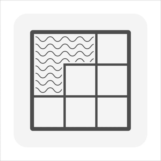 ilustrações de stock, clip art, desenhos animados e ícones de tile floor and installation work vector icon design. - tile adhesive