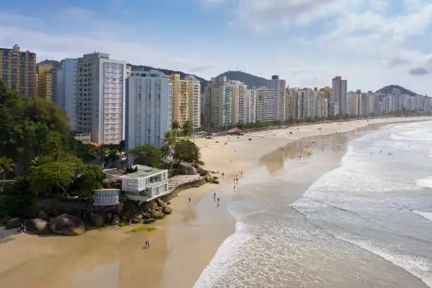 Asturias beach in Guaruja, Sao Paulo