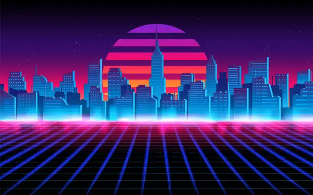 Vector illustration of Futuristic city anescpae abstracts.Future theme concept background.vector and illustration