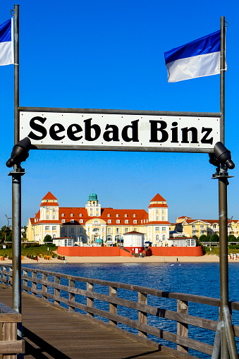 Pier and Baltic Seaside Resort in Binz at Ruegen Island, Mecklenburg-Western Pomerania, Germany, Europe