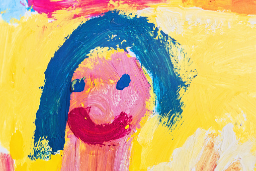 Young child's rendering of a face.