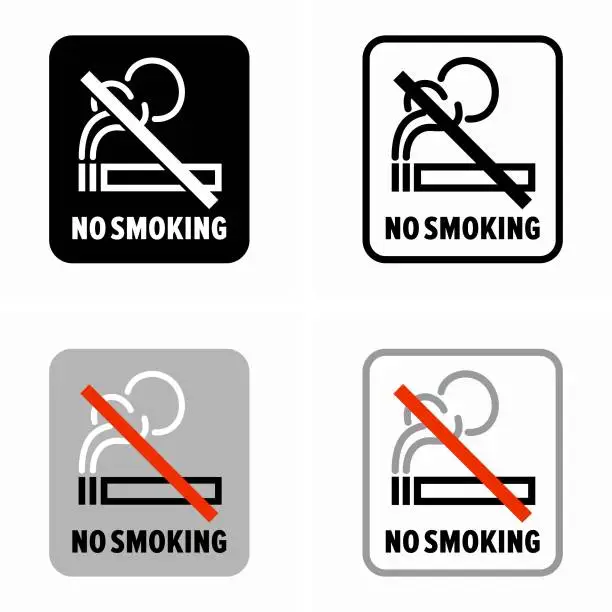 Vector illustration of No smoking, health and safety prohibition