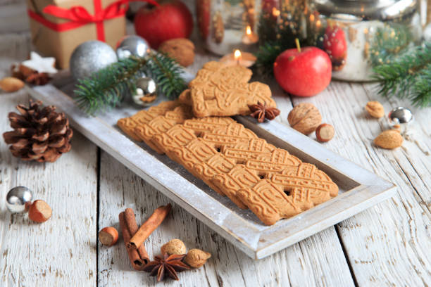 Speculoos on a festive table stock photo