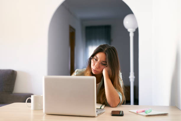 istock Woman working at home. 1283329788