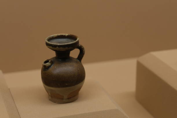 istock one brown glaze pot with dish-shaped mouth from Tang dynasty 1283338236