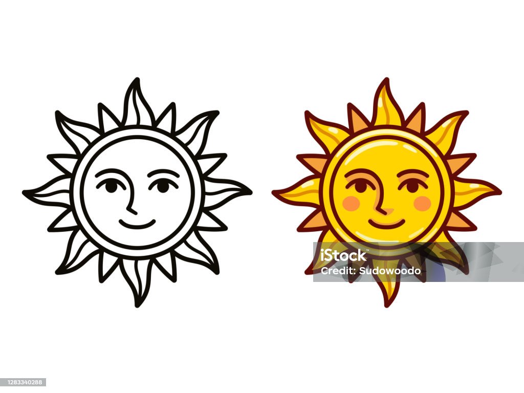 Ilustración de Cara De Sol De Dibujos Animados y más Vectores Libres de  Derechos de Sol - Sol, Cara antropomórfica, Amarillo - Color - iStock