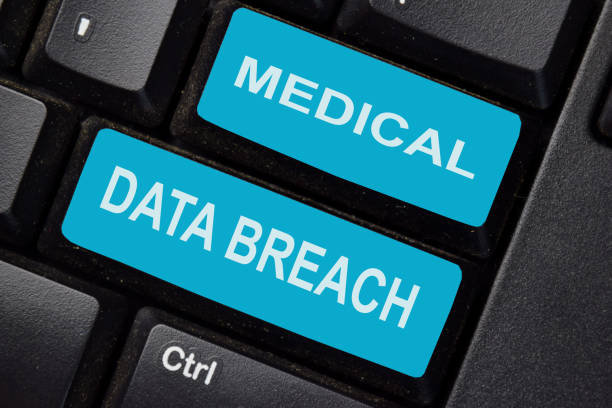 istock Medical Data Breach text write on keyboard isolated on laptop background 1283342786