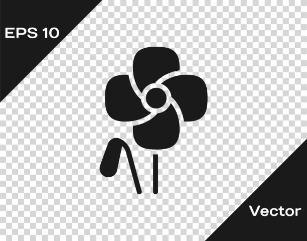 透明な背景に隔離された黒いポピーの花のアイコン。ベクトル - poppy flower field floral pattern点のイラスト素材／クリップアート素材／マンガ素材／アイコン素材