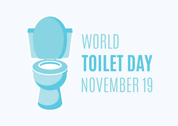 vektor hari toilet sedunia - sustainable bathroom ilustrasi stok