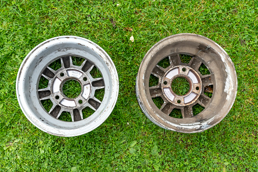 These are the wheel. The one on the left has had an initial wash and clean.