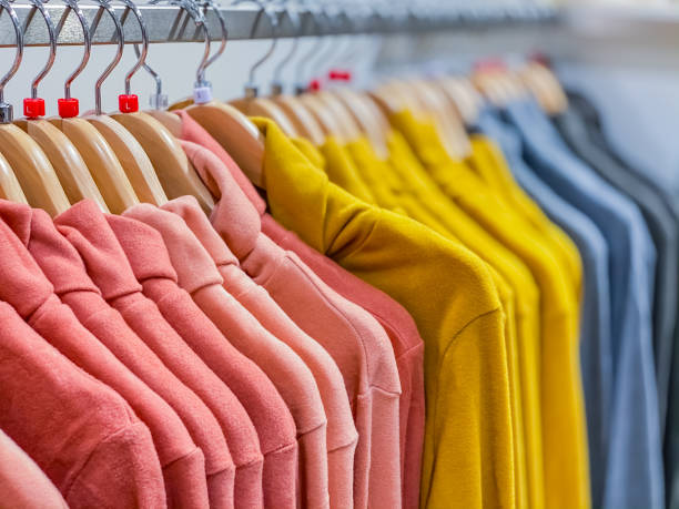 istock Sweaters for women to hang in the store 1283350518