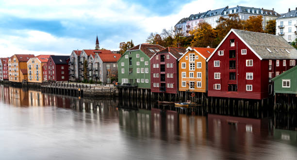 istock Colorful huts on stilts in Trondheim, Norway 1283352033