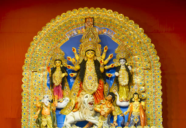 istock A beautifully decorated idol of Goddess Durga 1283355072