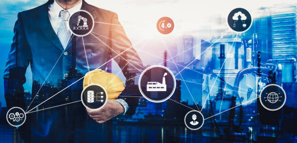 istock Industry 4.0 technology concept - Smart factory for fourth industrial revolution 1283355986