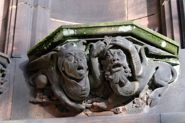 체스터 대성당에서 돌 조각, 체셔, 영국 - chester england chester cathedral uk england 뉴스 사진 이미지