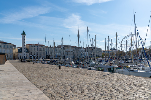 La Rochelle, C-M / France - 16 October 2020: boats in the harbor of La Rochelle