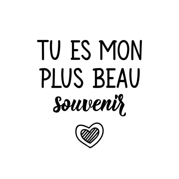 istock You are my most beautiful memory - in French language. Lettering. Ink illustration. Modern brush calligraphy. 1283363372
