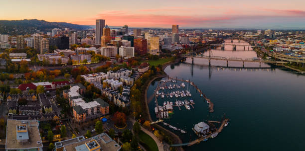 istock Sunset in Downtown Portland Oregon 1283364734