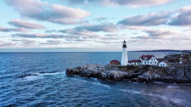 istock Aerial View of Lighthouse 1283366624