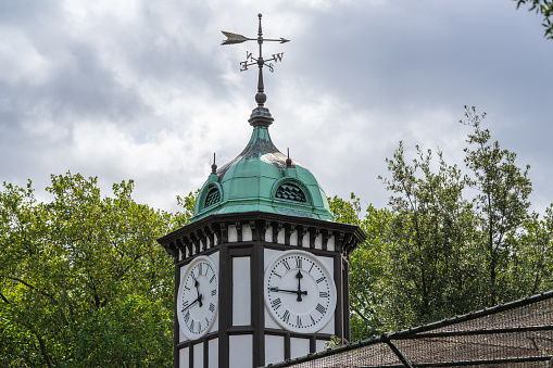 UK, London, Camden Town, 12 September 2020.Clock tower at the entrance to London Zoo Built in 1828.