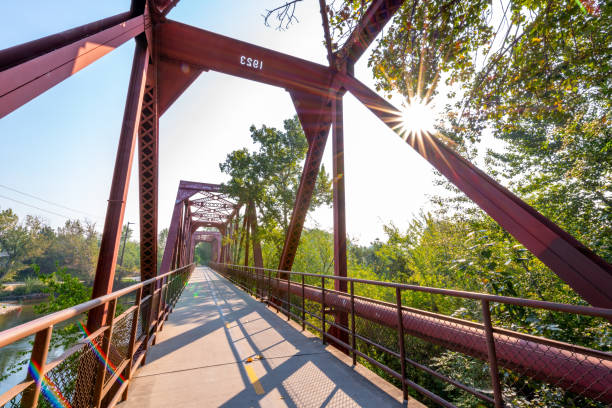 istock Popular footbridge in Boise Idaho takes one over a river 1283369277