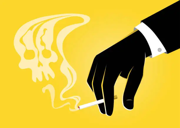 Vector illustration of Businessman smoking cigarette