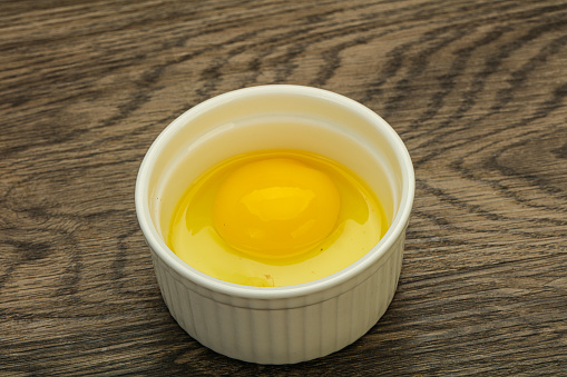 Raw Chicken egg in the bowl for cooking