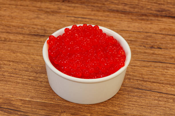 istock Red salmon caviar in the bowl 1283372804