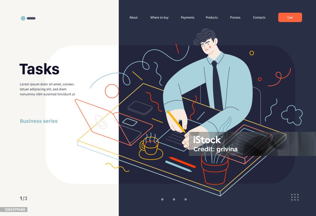 Task And Topic Business Topics Tasks Web Template Stock Illustration - Download Image ...