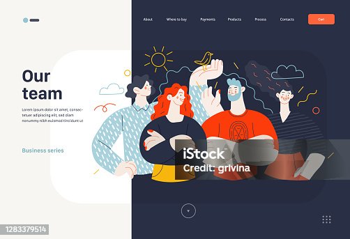 istock Business topics - our team, crew - web template 1283379514