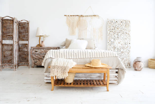 istock Interior of modern light bedroom 1283382279