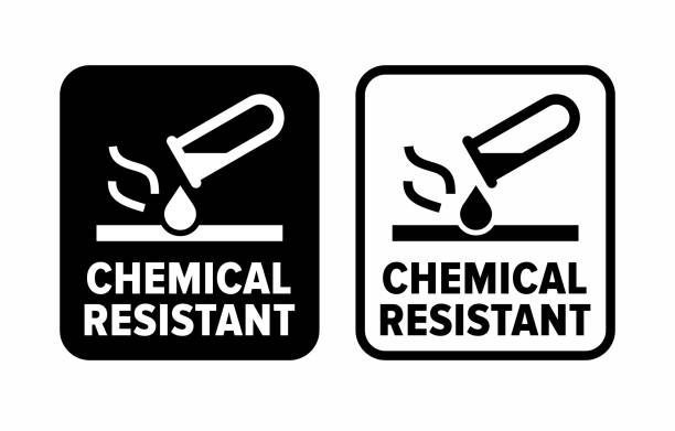 информационный знак "химическая устойчивость" - rebellion stock illustrations
