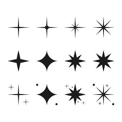 December Stars Vector Set Of Christmas Stars Vector In Flat Design Stock Illustration ...