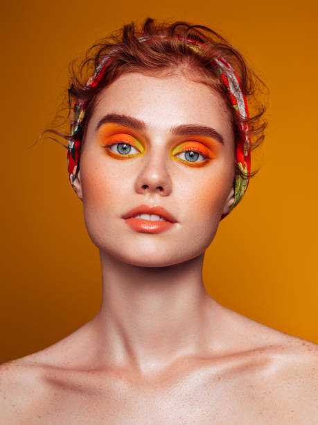 istock Beautiful woman with bright make-up 1283388977