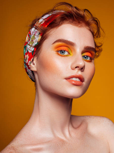 istock Beautiful woman with bright make-up 1283389629