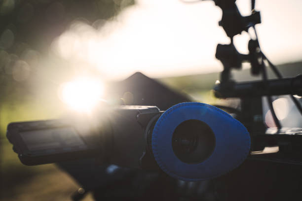istock closeup of professional camcorder ocular 1283391306