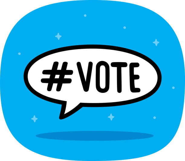 ilustraciones, imágenes clip art, dibujos animados e iconos de stock de vote speech bubble doodle - voting doodle republican party democratic party