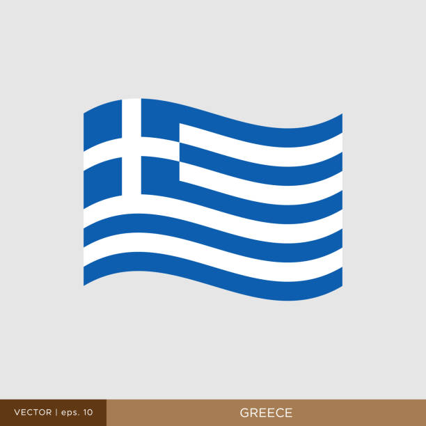 illustrazioni stock, clip art, cartoni animati e icone di tendenza di modello di progettazione illustrazione vettoriale bandiera della grecia. - continents travel travel destinations europe
