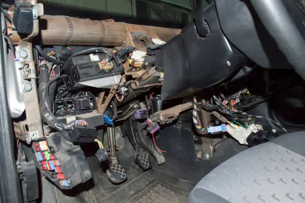 Photo of Car with the dashboard removed