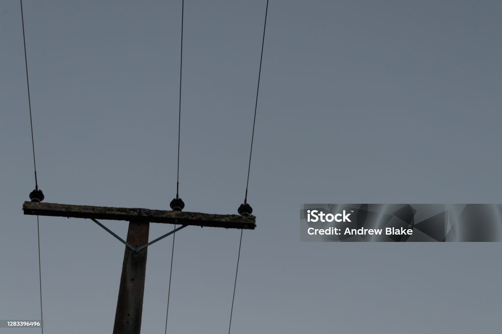 power pole Black And White Stock Photo