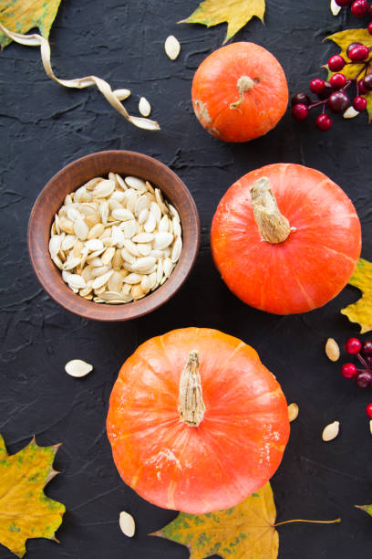 istock Nice view of pumpkin and autumn leaves. 1283397123