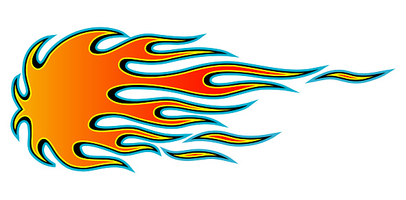 Tribal fire flame hotrod, muscle car and motorcycle vector art graphic. Can be used as car or motorcycle decal, sticker,  tattoo, t-shirt design or any kind of decoration.