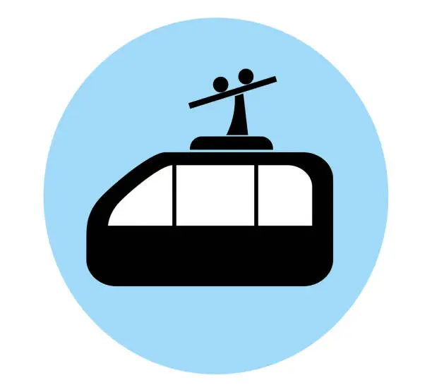 Vector illustration of Funicular cablecar icon