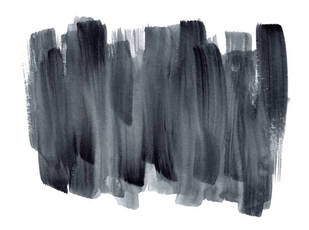 istock Expressive gradient gray watercolor brush strokes 1283398530